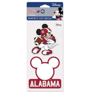 NCAA University of Alabama Disney Perfect Cut Decal (2 Set), Multicolor, 4" x 4"